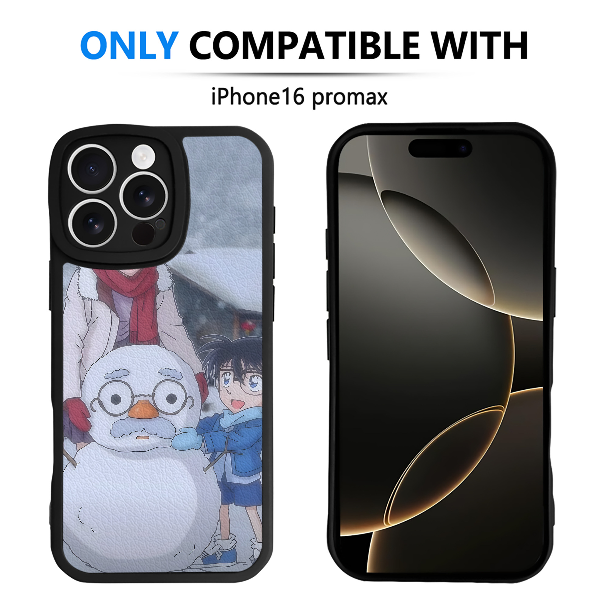 （画像用） 名探偵コナン Detective Conan 【iPhone 16シリーズ対応】シリコンスマホケース（レザー調） 材質：シリコン